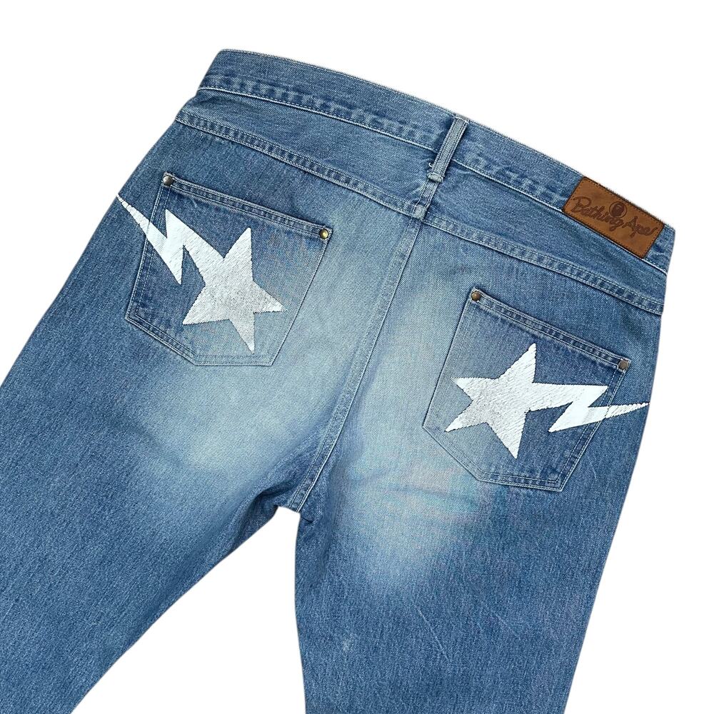 34" Waist x 30"  L Bape Sta Print Loose Jeans